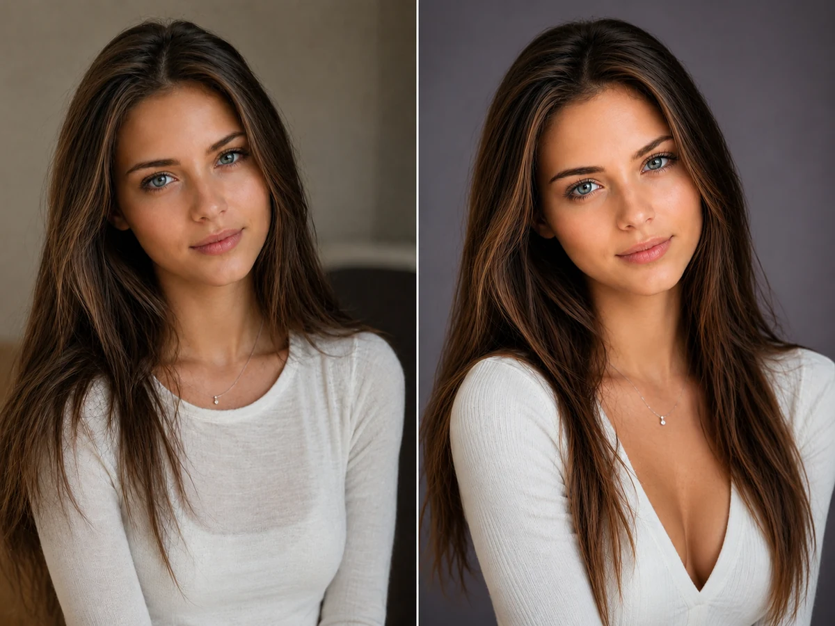 Пример результата AI-фотосессии — студийный портрет